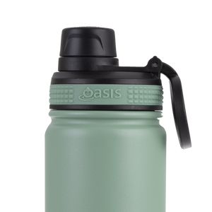 OASIS STAINLESS STEEL DOUBLE WALL INSULATED "CHALLENGER" SPORTS BOTTLE W/ SCREW CAP 550ML - Sage Green