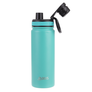 OASIS STAINLESS STEEL DOUBLE WALL INSULATED "CHALLENGER" SPORTS BOTTLE W/ SCREW CAP 550ML - TURQUOISE