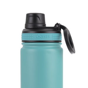 OASIS STAINLESS STEEL DOUBLE WALL INSULATED "CHALLENGER" SPORTS BOTTLE W/ SCREW CAP 550ML - TURQUOISE