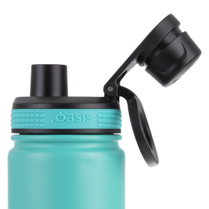 OASIS STAINLESS STEEL DOUBLE WALL INSULATED "CHALLENGER" SPORTS BOTTLE W/ SCREW CAP 550ML - TURQUOISE