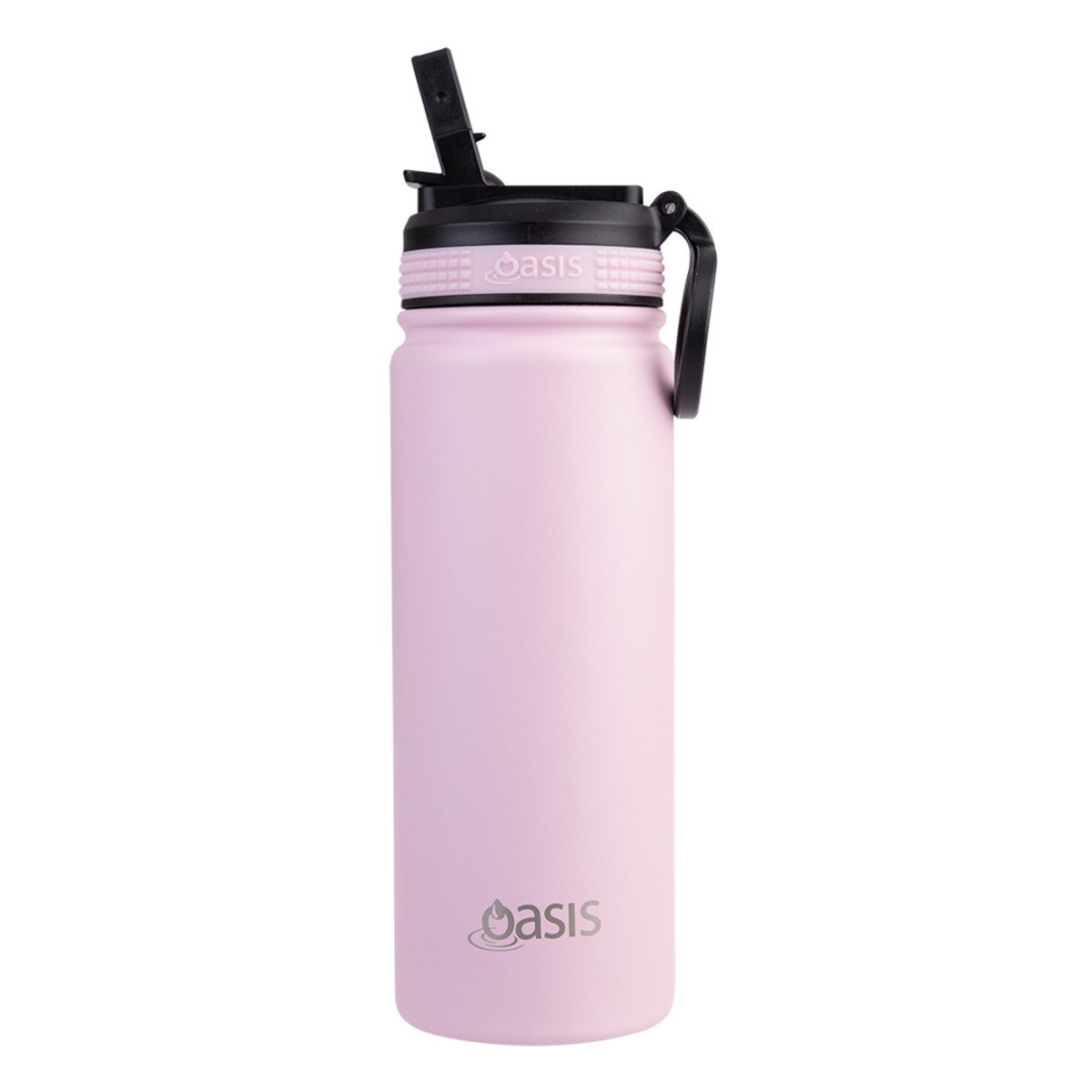 OASIS STAINLESS STEEL DOUBLE WALL INSULATED "CHALLENGER" SPORTS BOTTLE W/ SIPPER STRAW 550ML - Carnation
