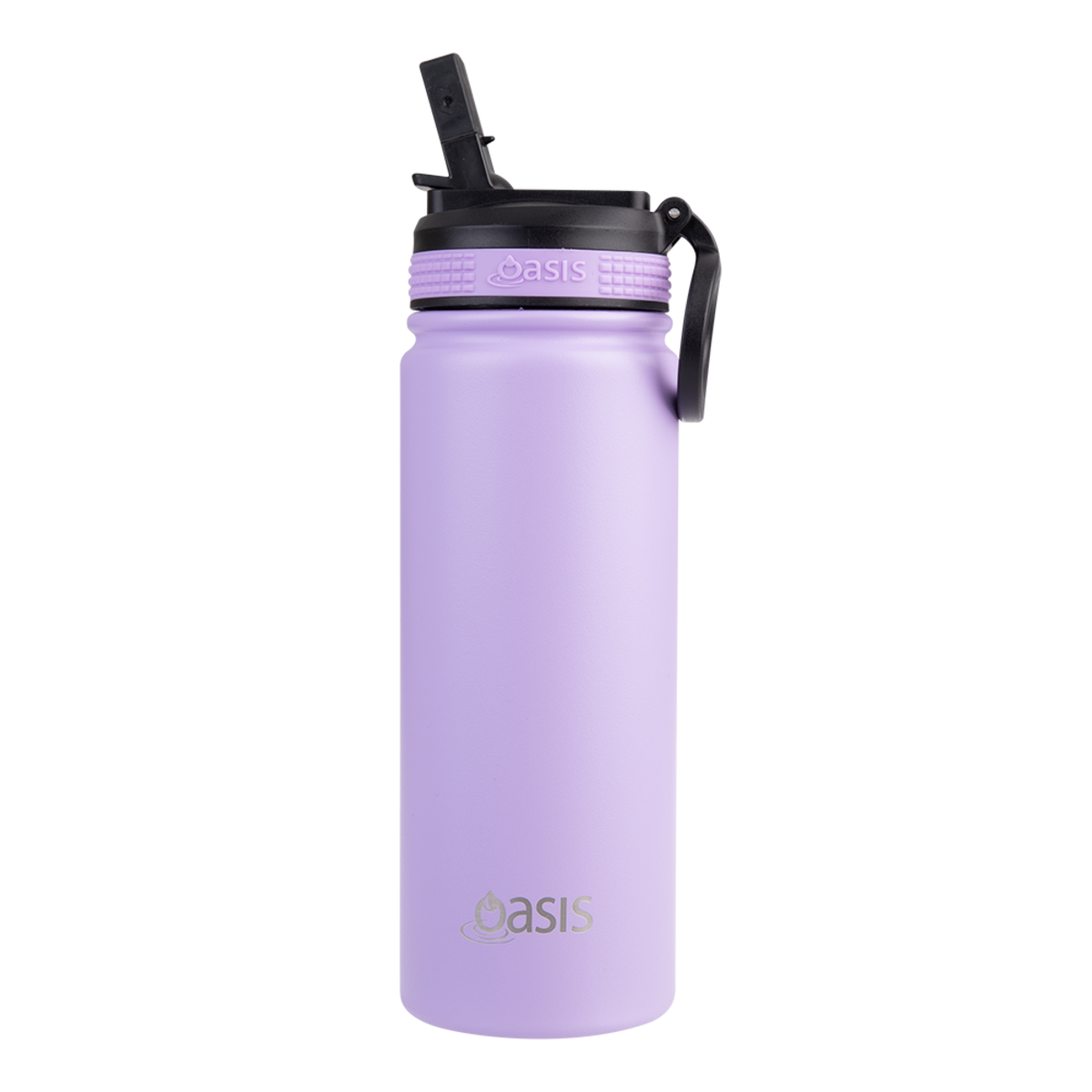 OASIS STAINLESS STEEL DOUBLE WALL INSULATED "CHALLENGER" SPORTS BOTTLE W/ SIPPER STRAW 550ML - Lavender