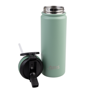 OASIS STAINLESS STEEL DOUBLE WALL INSULATED "CHALLENGER" SPORTS BOTTLE WITH SIPPER STRAW 550ML Sage Green