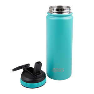 OASIS STAINLESS STEEL DOUBLE WALL INSULATED "CHALLENGER" SPORTS BOTTLE WITH SIPPER STRAW 550ML TURQUOISE