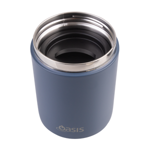 OASIS STAINLESS STEEL DOUBLE WALL INSULATED FOOD FLASK W/ HANDLE 480ML - Indigo