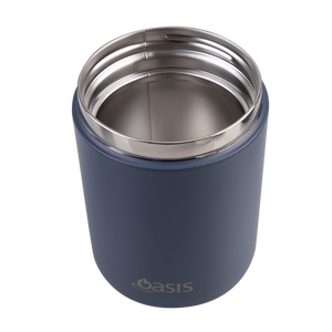 OASIS STAINLESS STEEL DOUBLE WALL INSULATED FOOD FLASK W/ HANDLE 480ML - Indigo