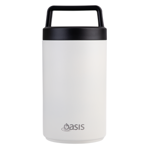 OASIS STAINLESS STEEL DOUBLE WALL INSULATED FOOD FLASK W/ HANDLE 700ML - ALABASTER