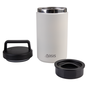 OASIS STAINLESS STEEL DOUBLE WALL INSULATED FOOD FLASK W/ HANDLE 700ML - ALABASTER