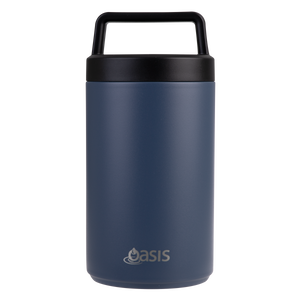 OASIS STAINLESS STEEL DOUBLE WALL INSULATED FOOD FLASK W/ HANDLE 700ML - INDIGO