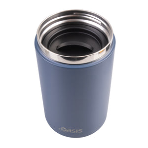 OASIS STAINLESS STEEL DOUBLE WALL INSULATED FOOD FLASK W/ HANDLE 700ML - INDIGO