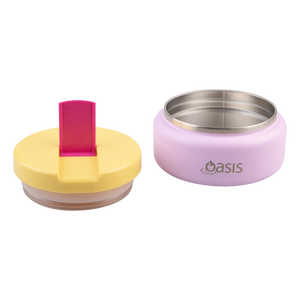 OASIS STAINLESS STEEL DOUBLE WALL INSULATED FOOD FLASK W/ QUICK RELEASE LID - Mini Food Jar - BUBBLEGUM PINK