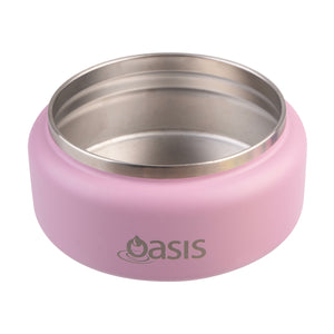 OASIS STAINLESS STEEL DOUBLE WALL INSULATED FOOD FLASK W/ QUICK RELEASE LID - Mini Food Jar - BLUSH