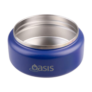 OASIS STAINLESS STEEL DOUBLE WALL INSULATED FOOD FLASK W/ QUICK RELEASE LID - Mini Food Jar - PEACOCK BLUE