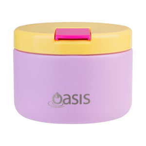 OASIS STAINLESS STEEL DOUBLE WALL INSULATED FOOD FLASK W/ QUICK RELEASE LID - 300ML - BUBBLEGUM PINK