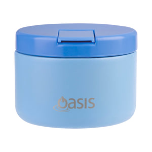 OASIS STAINLESS STEEL DOUBLE WALL INSULATED FOOD FLASK W/ QUICK RELEASE LID - 300ML - Blue