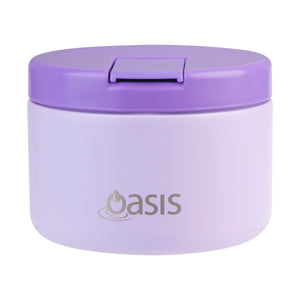 OASIS STAINLESS STEEL DOUBLE WALL INSULATED FOOD FLASK W/ QUICK RELEASE LID - 300ML - Lilac