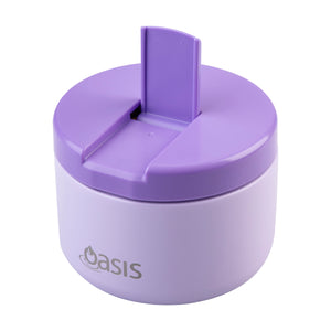 OASIS STAINLESS STEEL DOUBLE WALL INSULATED FOOD FLASK W/ QUICK RELEASE LID - 300ML - Lilac