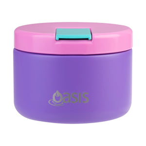 OASIS STAINLESS STEEL DOUBLE WALL INSULATED FOOD FLASK W/ QUICK RELEASE LID - 300ML - MERMAID PURPLE