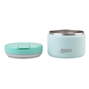 OASIS STAINLESS STEEL DOUBLE WALL INSULATED FOOD FLASK W/ QUICK RELEASE LID - 300ML - Mint