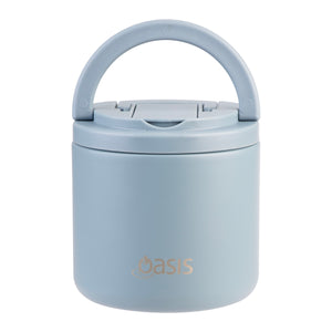 OASIS STAINLESS STEEL DOUBLE WALL INSULATED FOOD FLASK W/ QUICK RELEASE LID - 550ML - HAZY BLUE