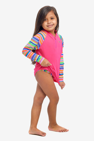 FUNKITA JOIN THE LINE TODDLER GIRL'S ZIPPY RASH VEST