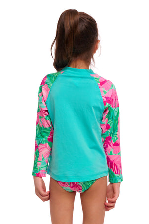 FUNKITA TROPIC PALM TODDLER GIRL'S ZIPPY RASH VEST