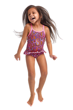FUNKITA - LEARN TO FLY TODDLER GIRL'S BELTED FRILL ONE PIECE