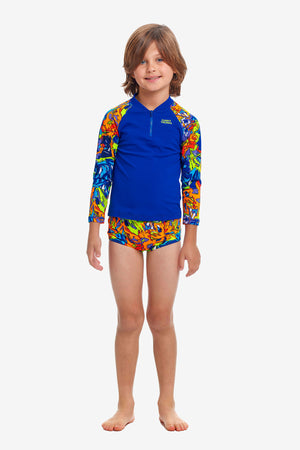 MIXED MESS TODDLER BOY'S ZIPPY RASH VEST