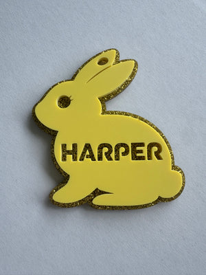 Personalised Laser Cut Bag Tag - Bunny