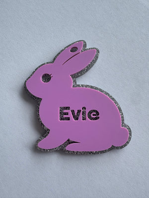 Personalised Laser Cut Bag Tag - Bunny