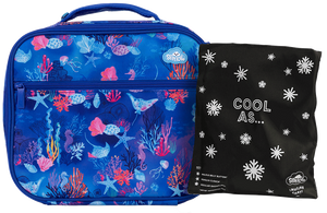 Spencil Big Cooler Lunch Bag + Chill Pack - CORAL GARDEN