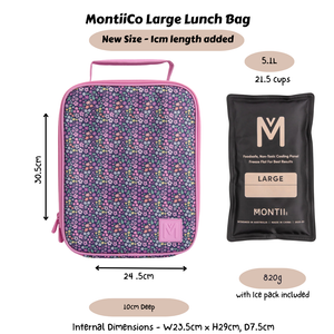 MontiiCo Large Insulated Lunch Bag - Meadow (NEW SIZE)
