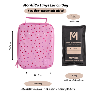 MontiiCo Large Insulated Lunch Bag - Sweetheart (NEW SIZE)