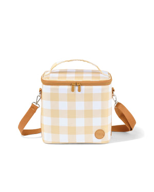 Oioi Midi Insulated Lunch Bag - Beige Gingham
