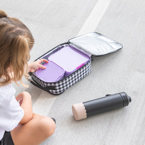 Montiico Insulated Lunch bag - Large - Black Gingham