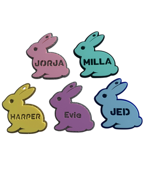 Personalised Laser Cut Bag Tag - Bunny