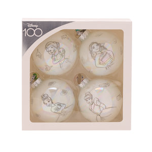 DISNEY 100 CHRISTMAS BAUBLES PRINCESSES (SET OF 4)