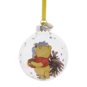 DISNEY 100 CHRISTMAS GLASS BAUBLE WINNIE THE POOH