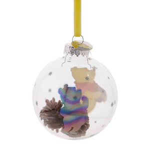 DISNEY 100 CHRISTMAS GLASS BAUBLE WINNIE THE POOH
