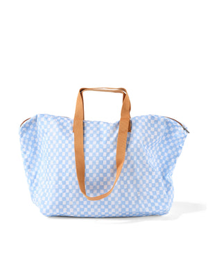 Fold-Up Tote - Blue Check