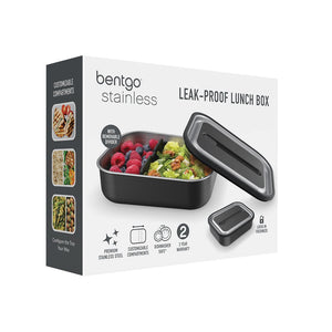 BENTGO STAINLESS STEEL LEAK-PROOF LUNCH BOX 1200ML - CARBON BLACK