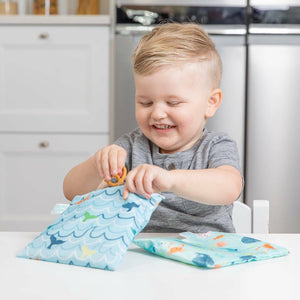 Bumkins Large Snack Bag 2pk - Rolling with the waves