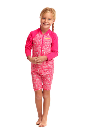 FUNKITA - TODDLER GIRLS PRINTED ONE PIECE GO JUMPSUIT - PAINTED PINK