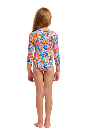 FUNKITA - TODDLER GIRLS PRINTED SUN COVER ONE PIECE - FELINE FIESTA