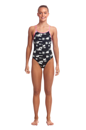 FUNKITA - GIRLS DIAMOND BACK ONE PIECE - Black Swan