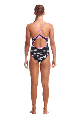 FUNKITA - GIRLS DIAMOND BACK ONE PIECE - Black Swan