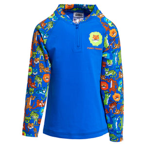 FUNKY TRUNKS - TODDLER BOYS PRINTED ZIPPY RASH VEST - Big Cat Bash