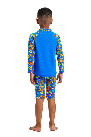 FUNKY TRUNKS - TODDLER BOYS PRINTED ZIPPY RASH VEST - Big Cat Bash