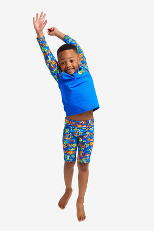 FUNKY TRUNKS - TODDLER BOYS PRINTED ZIPPY RASH VEST - Big Cat Bash