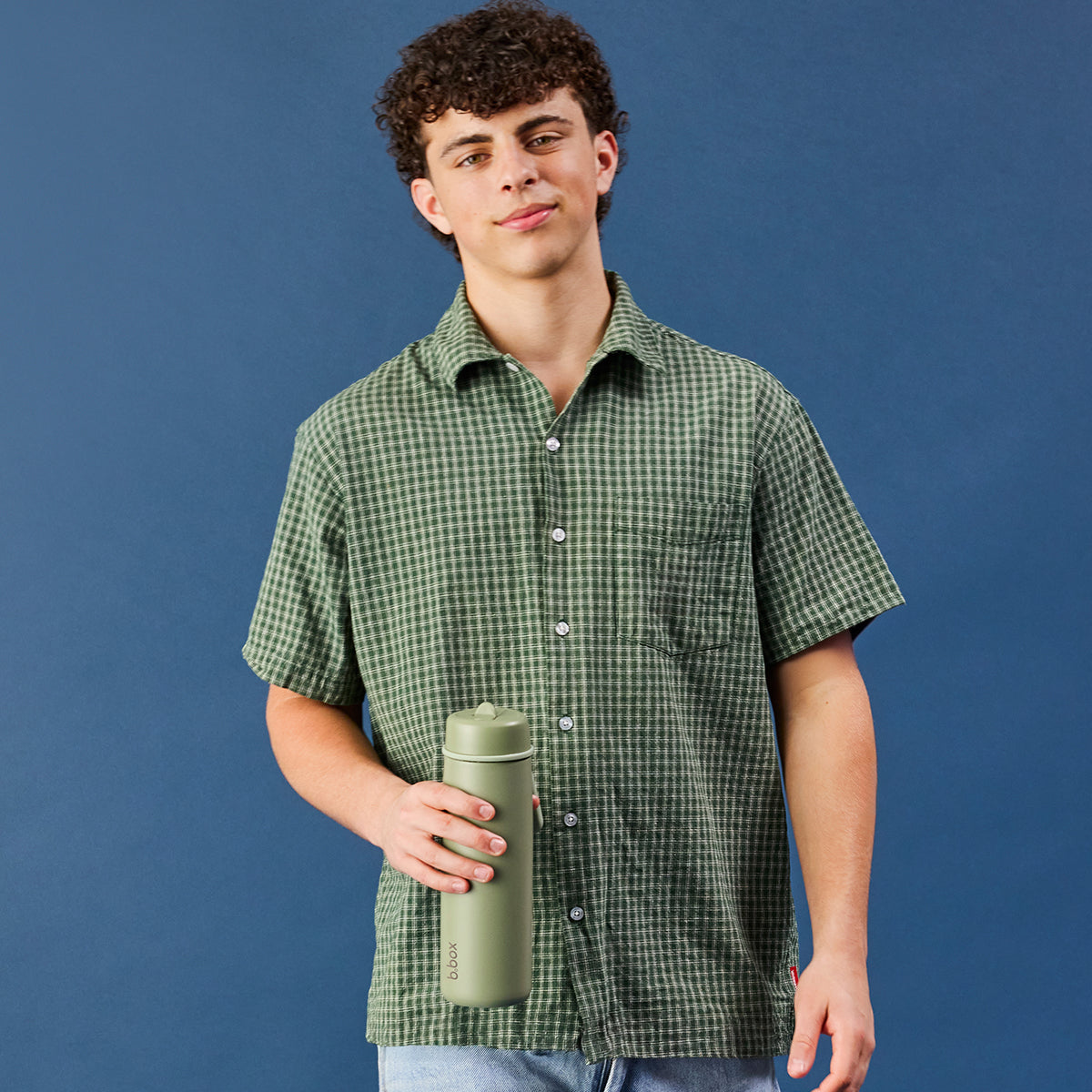 B.box 690mL Insulated Flip Top Bottle - olive